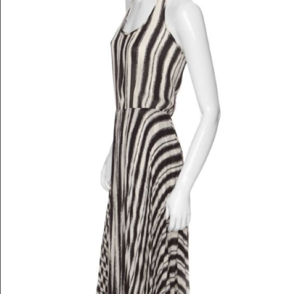 Parker black and white tank top pleated maxi dress